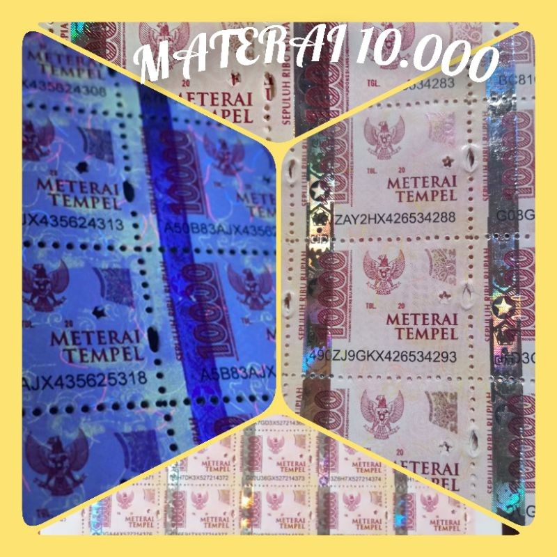 

MATERAI 10.000 ASLI LEMBAR POS