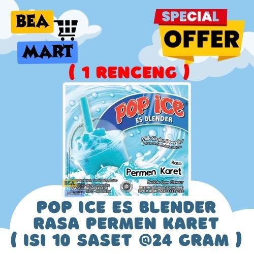 Pop Ice PERMEN KARET Bubuk Minuman 1 Saset 24gr | Es Blender PopIce Rasa Bubble Gum 1 Renceng isi 10