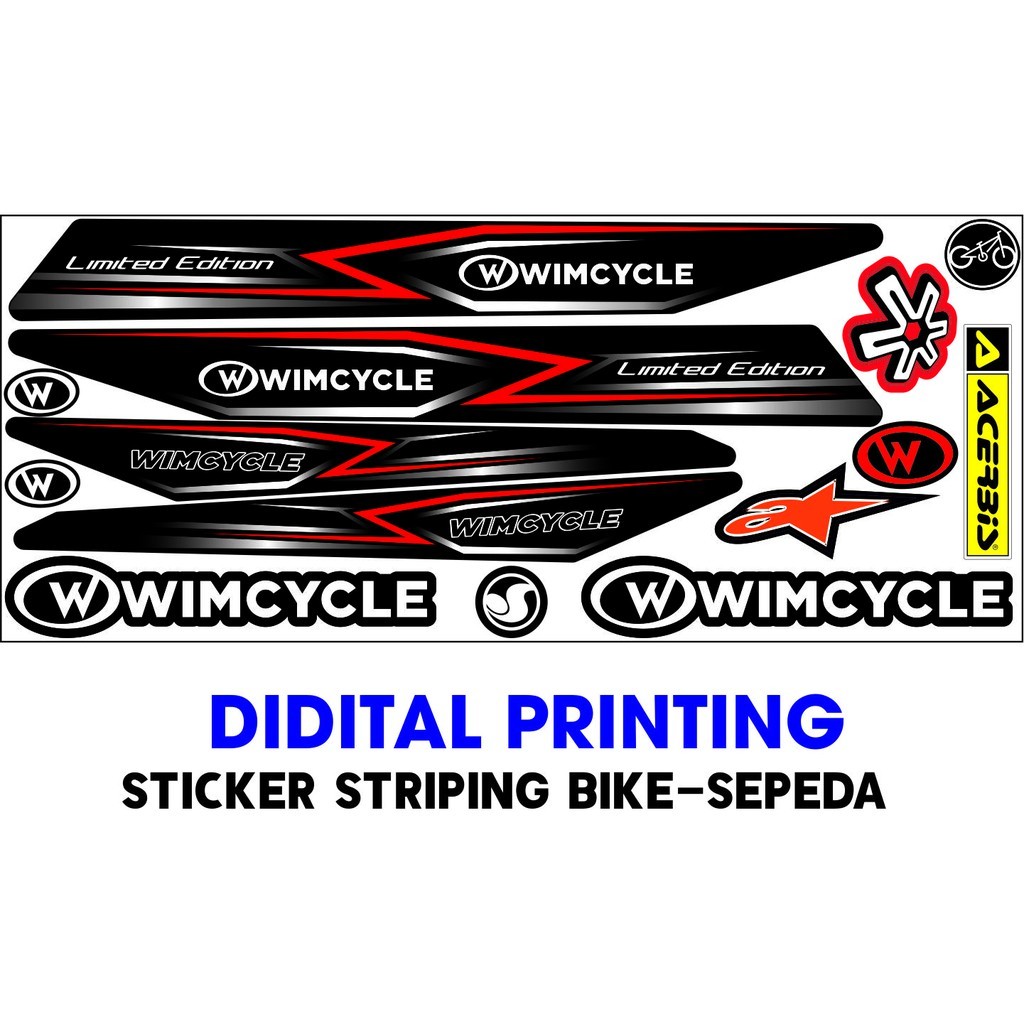 VARIASI STRIPING SEPEDA POLET TEMPELAN ALL STRIPING BIKE POLET SEPEDA SET WIMCYCLE STIKER SET