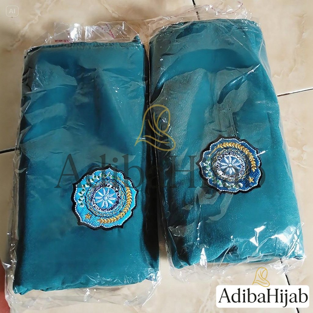 Jilbab Segiempat Hijau Tosca Tepi Neci Seragam PKK / Jilbab PKK / Kerudung pkk / Jilbab pkk katun