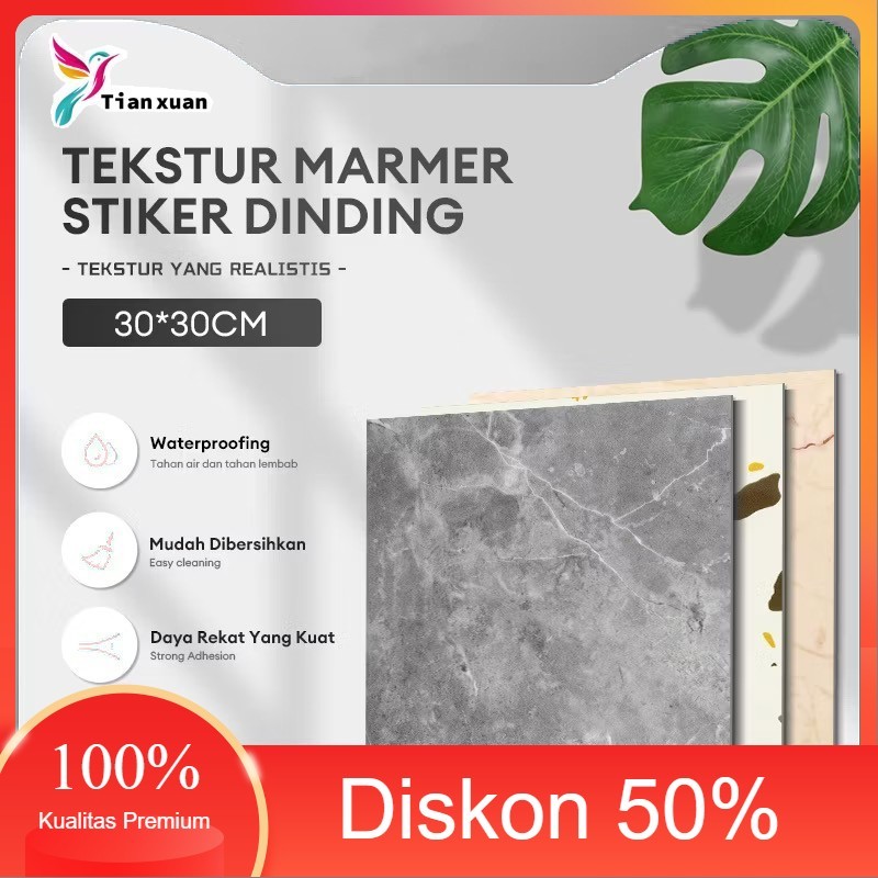 Beli 2 Lebih Murah Wallpaper dinding Vinyl Marble Motif Kayu 30 x 30 cm 0,3cm Stiker Keramik Diskon 