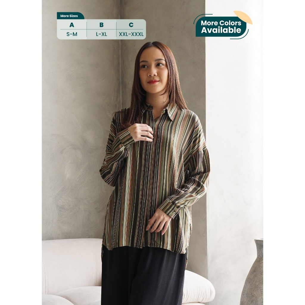 SAXCSHOP Ixora Mijo Oversized Shirt - Kemeja Wanita Oversize Lengan Panjang
