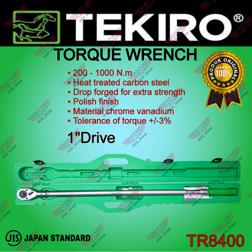 TEKIRO Rachet Torque Wrench 200-1000 Nm TR8400 Kunci Torsi Rachet
