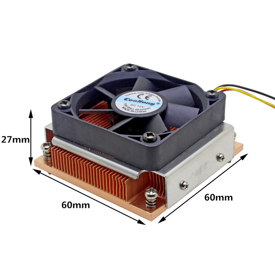 1U Server CPU Cooler Copper heatsink cooling fan for Intel Socket G PGA988 989 Industrial Personal C