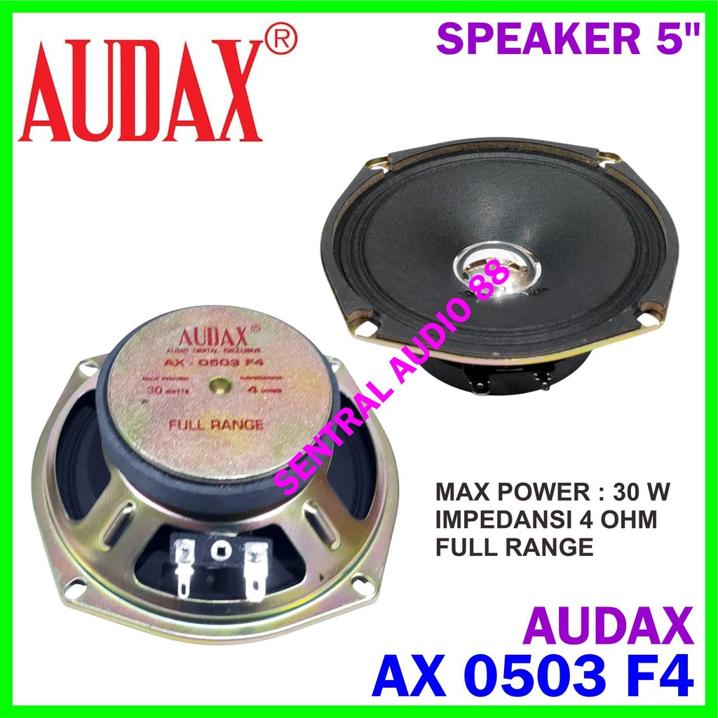 Speaker 5 inch Audax AX 0503 F4 Full Range 4 Ohm AX0503 FR Fullrange 5" 5in Original