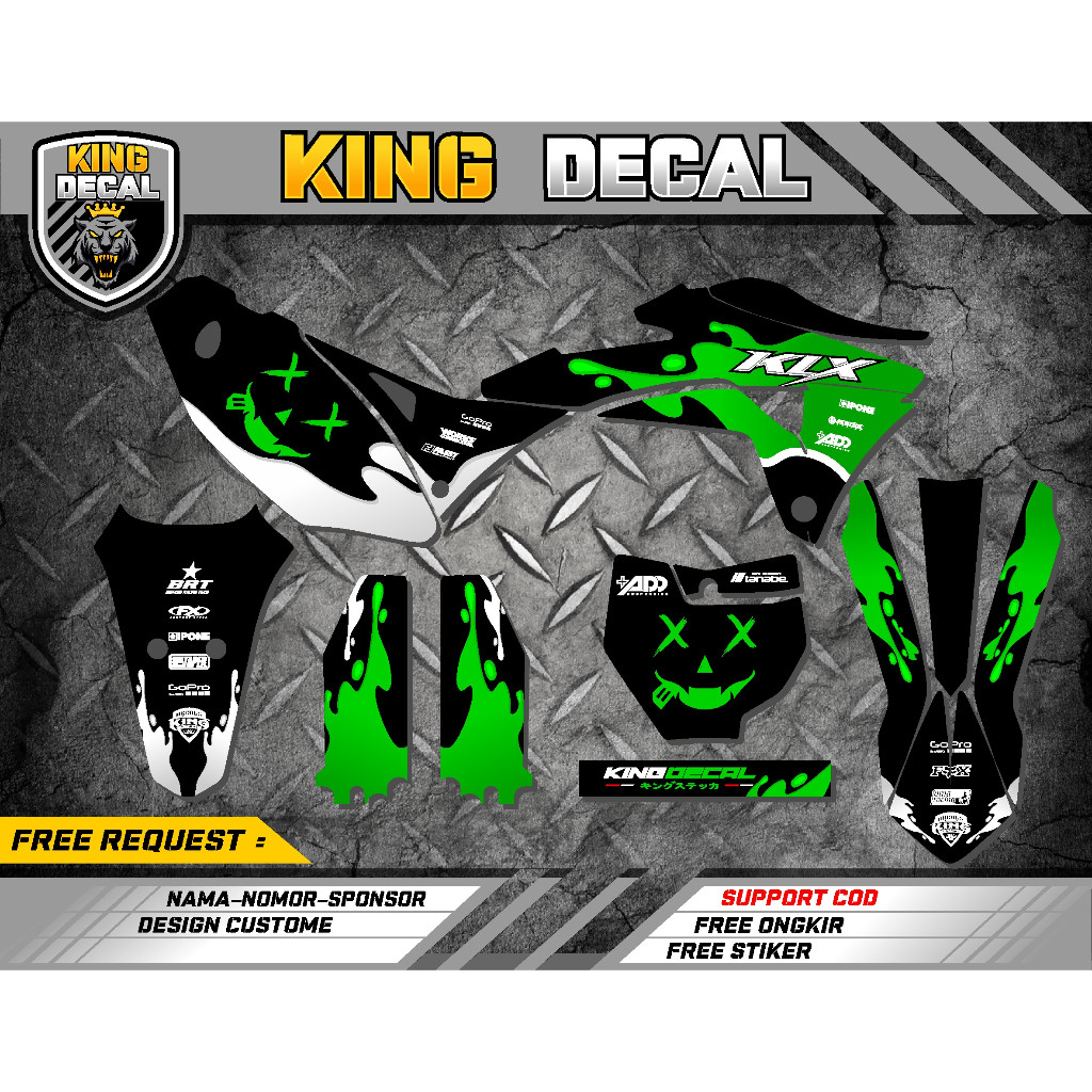 DEKAL / DECAL    KLX GORDON FULL BODY /  GORDON /  STIKER VARIASI KLX GORDON /  KLX STRIPING GORDON 