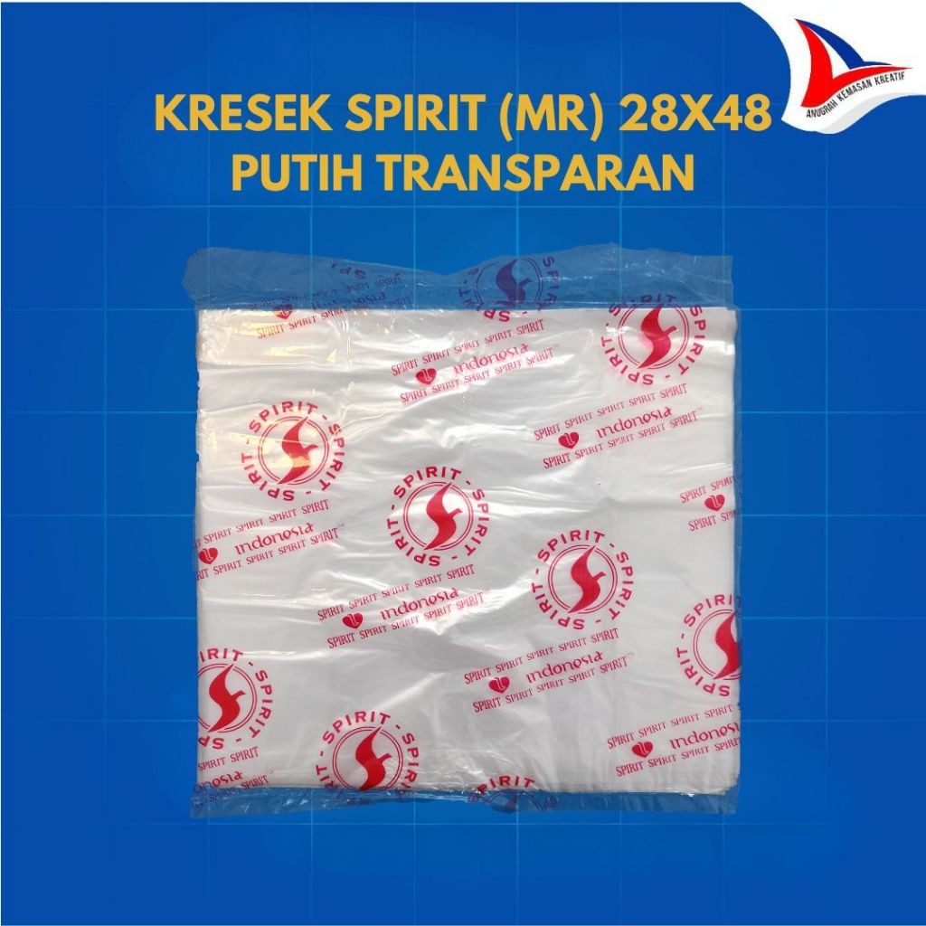 Kresek Spirit (Mr) 02x28x48 Putih Transparan / Kantong Plastik  Isi 20 Pcs