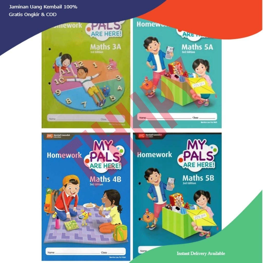 Black White / My Pals are Here Math Homework 3A 4B 5A 5B / 3rd Edition / Black & White