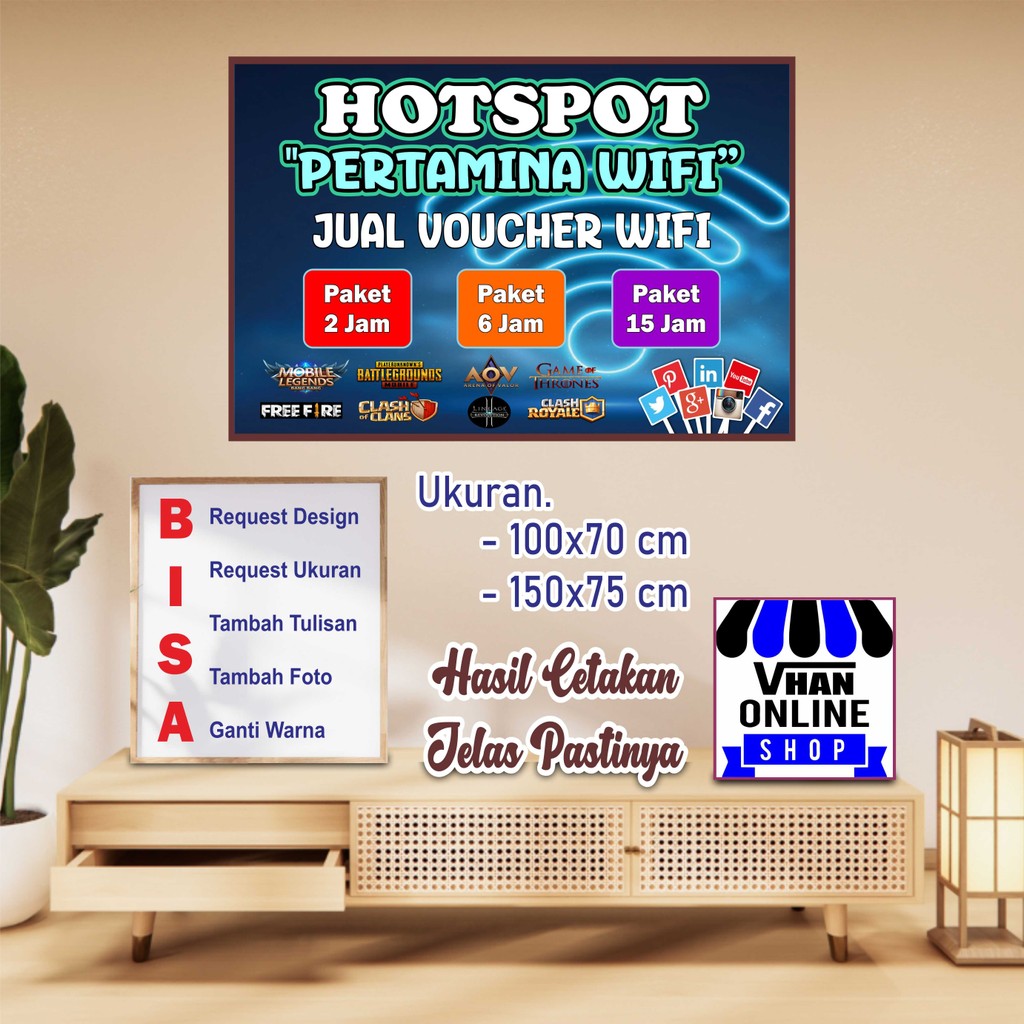 Backdrop Spanduk Banner Konter Jual Voucher Wifi Keren