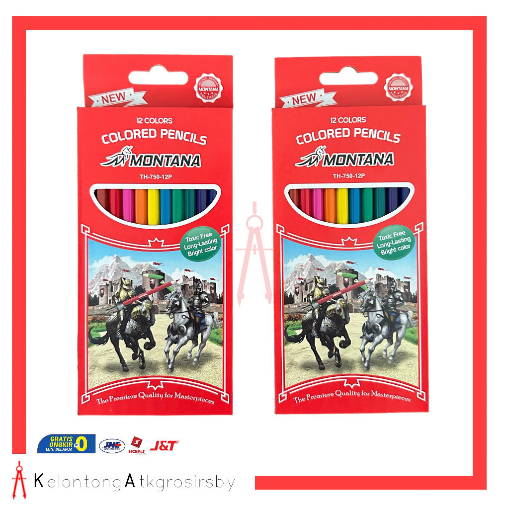 Pencil / Pensil Warna Montana 12 Warna Panjang / Montana Colour Pencil