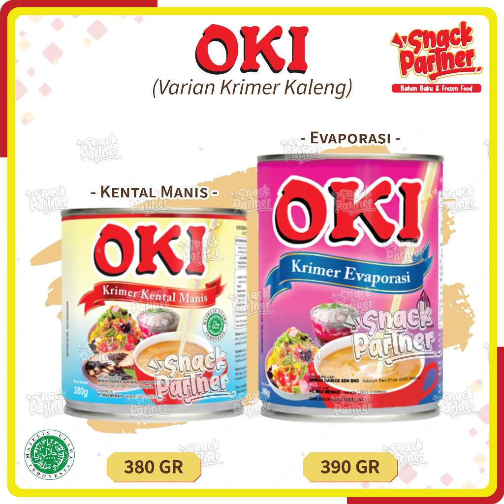 OKI KALENG 380 / 390 GR -  Krimer Susu Kental Manis SKM Evaporasi Creamer Evaporated Filled Milk