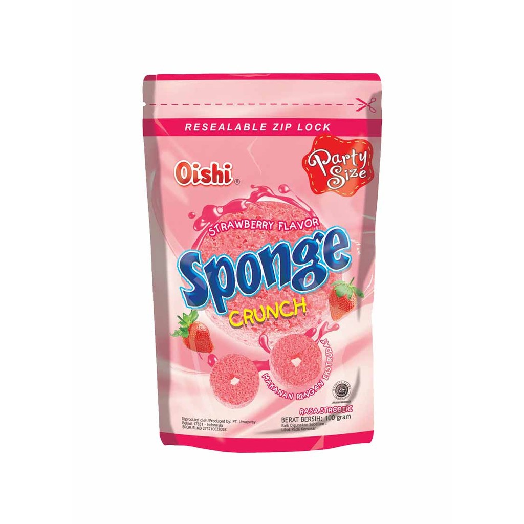OISHI SNACK SPONGE CRUNCH STRAWBERRY 100g