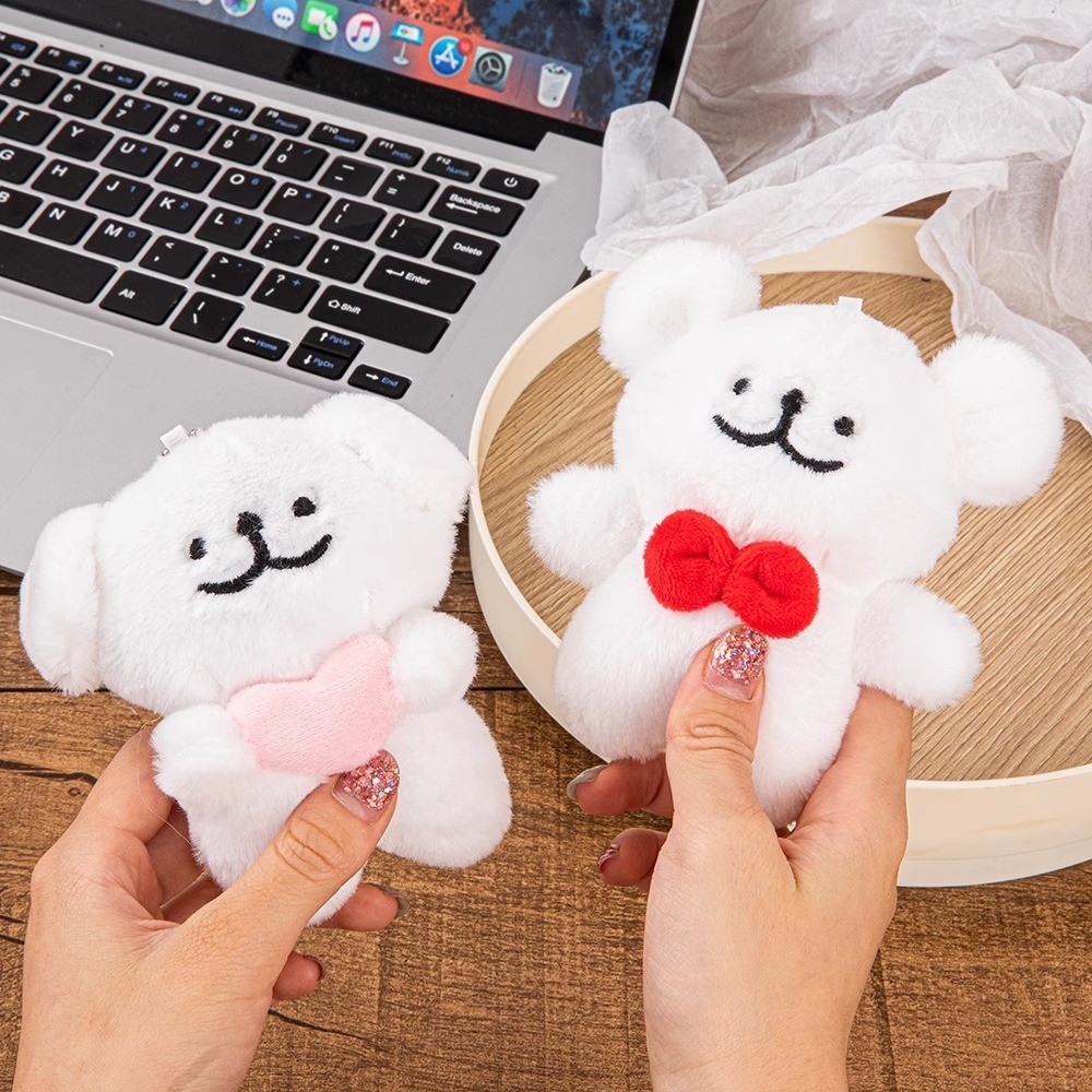 Kiara Boneka Anjing Maltese Korea Lucu Boneka Hewan Lembut Boneka Kartun Anak Anjing Hadiah Ulang Ta