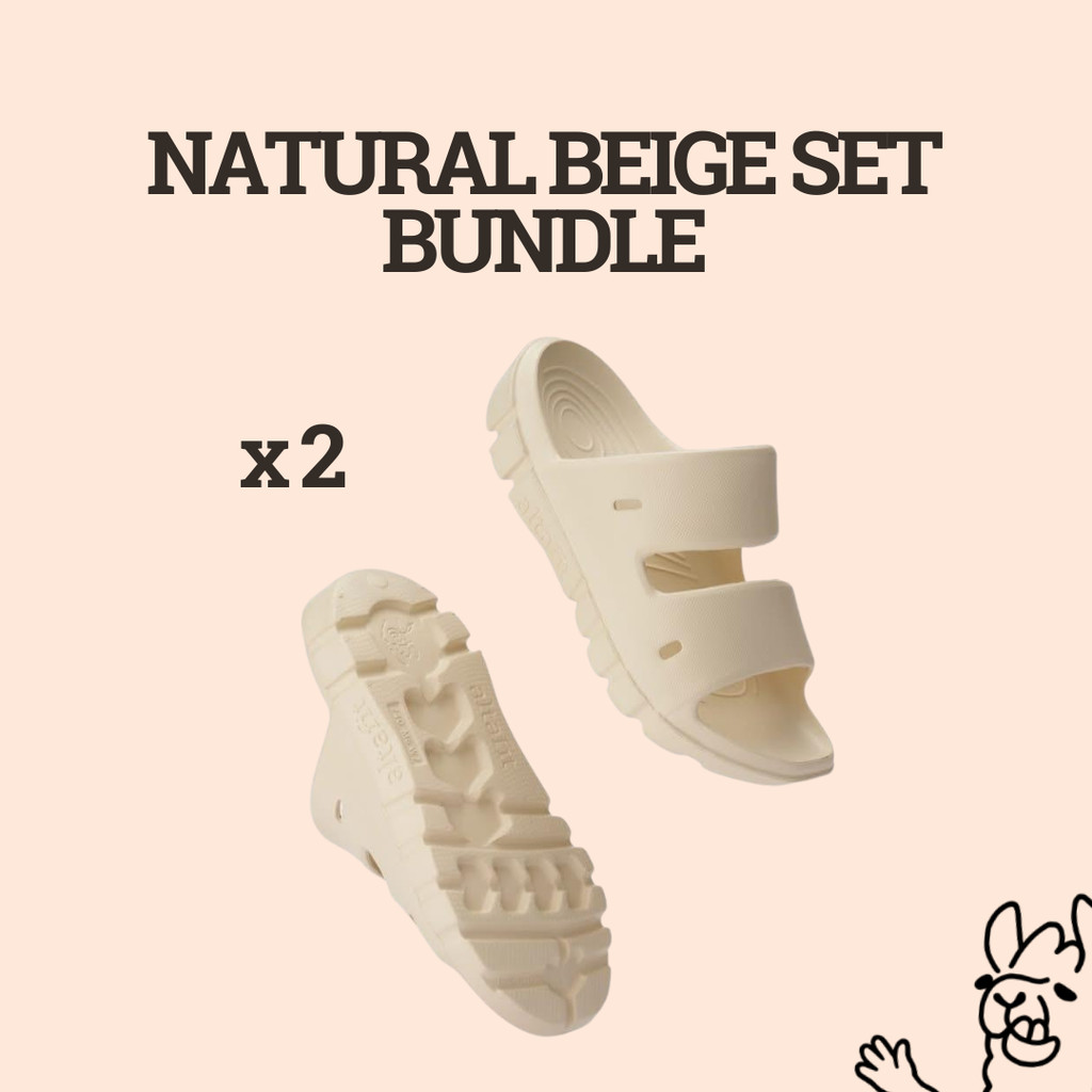 ALTAFIT NATURAL BEIGE Bundle Recovery Slides Painkiller Shoes - Sandal Kesehatan Anti Pegal Anti Nye