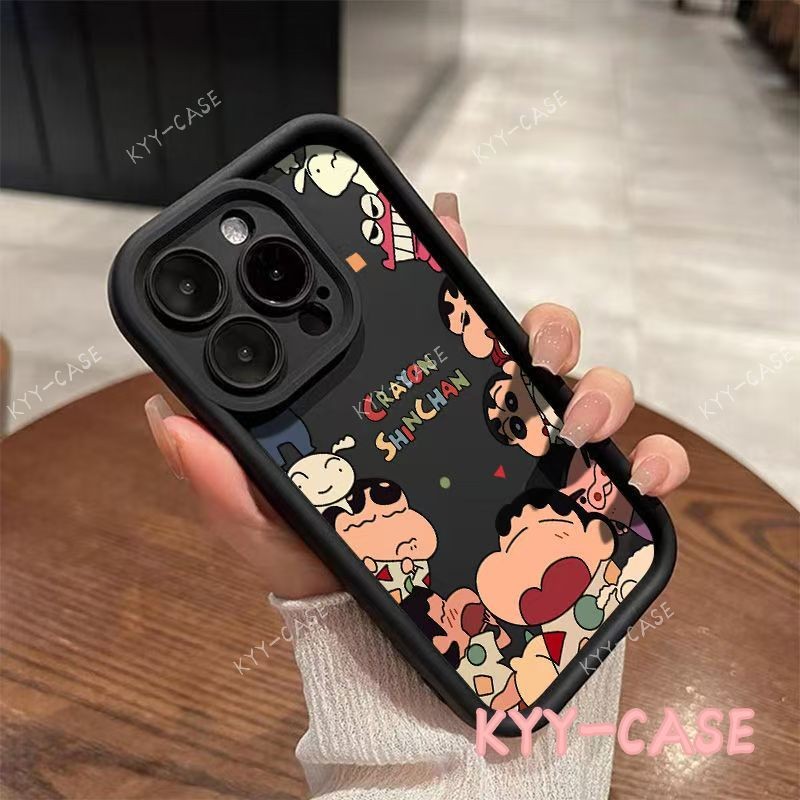Casing Ponsel Anti Retak Baru OPPO  Shin-chan yang Menguap Cocok untuk OPPO A78 A58 A38 A18 A17 A16 