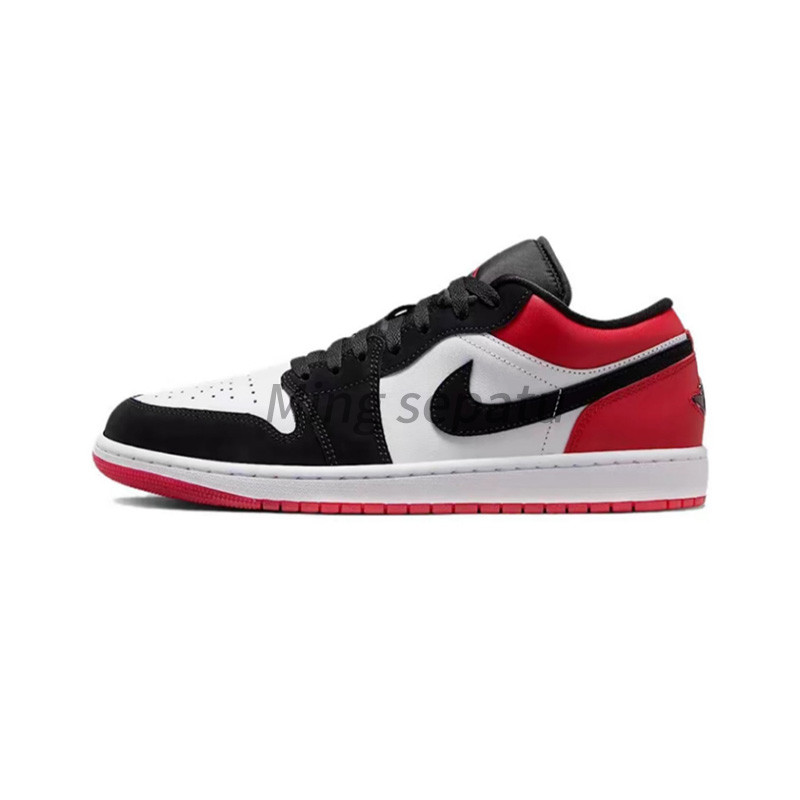 AJ 1 Low"White Black Gym Red" Comfortable, anti-slip, wear-resistant, low-top retro basketball shoes