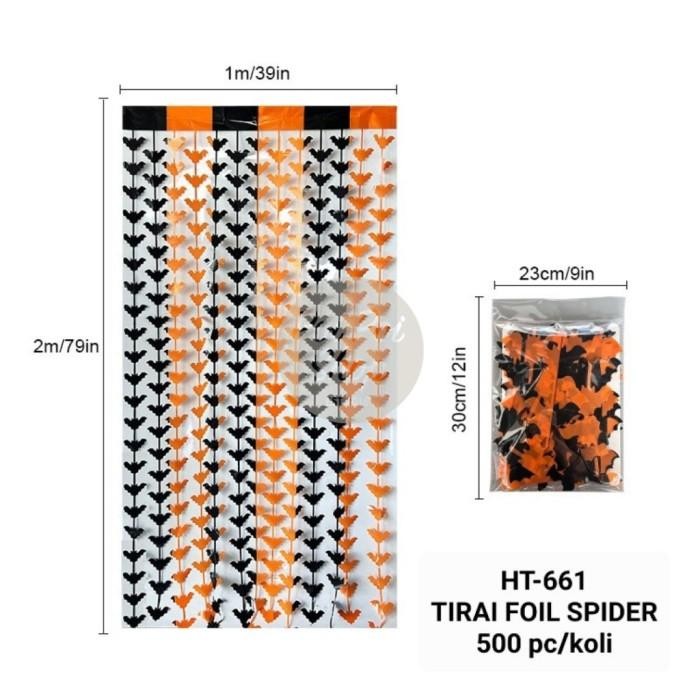 "S.LN.S" - Tirai Foil Motif Halloween Backdrop Hiasan Haloween Party Curtain Dekorasi Hiasan Pesta M