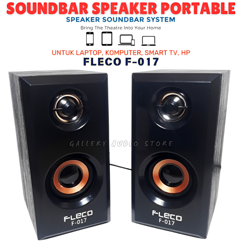 Speaker Aktif Multifungsi FLECO F-017 | Speaker Bluetooth Extra Bass Fleco F-017 Bisa Buat Laptop / 