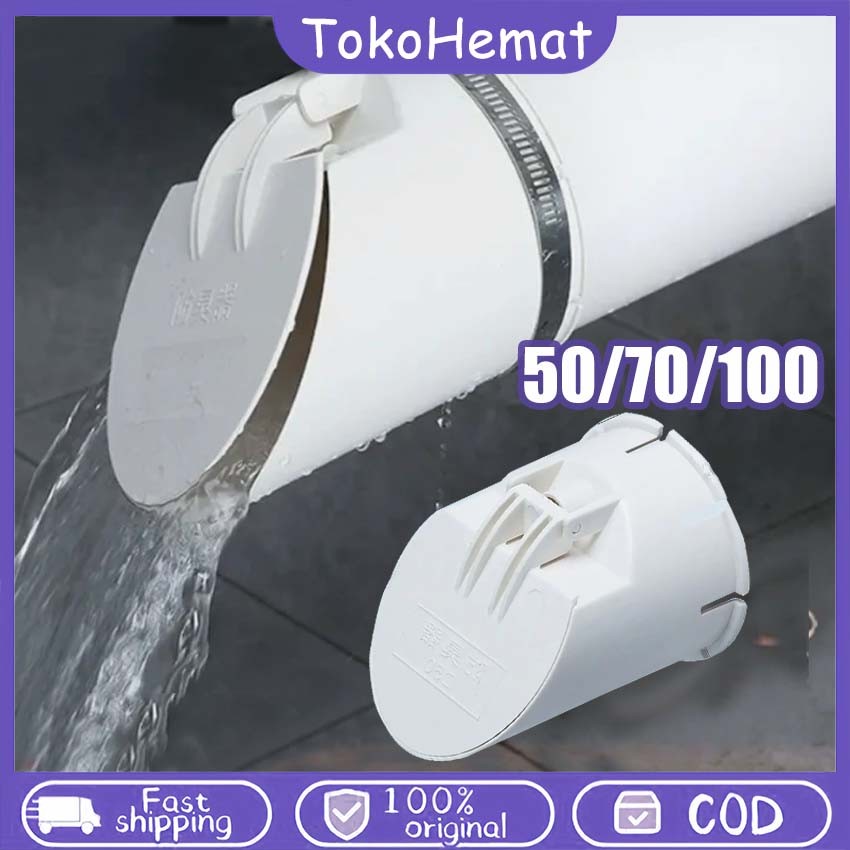 Penutup Saluran Got PVC 2/3/4 Inch Backflow Valve Anti Serangga & Tikus dengan Ferrule