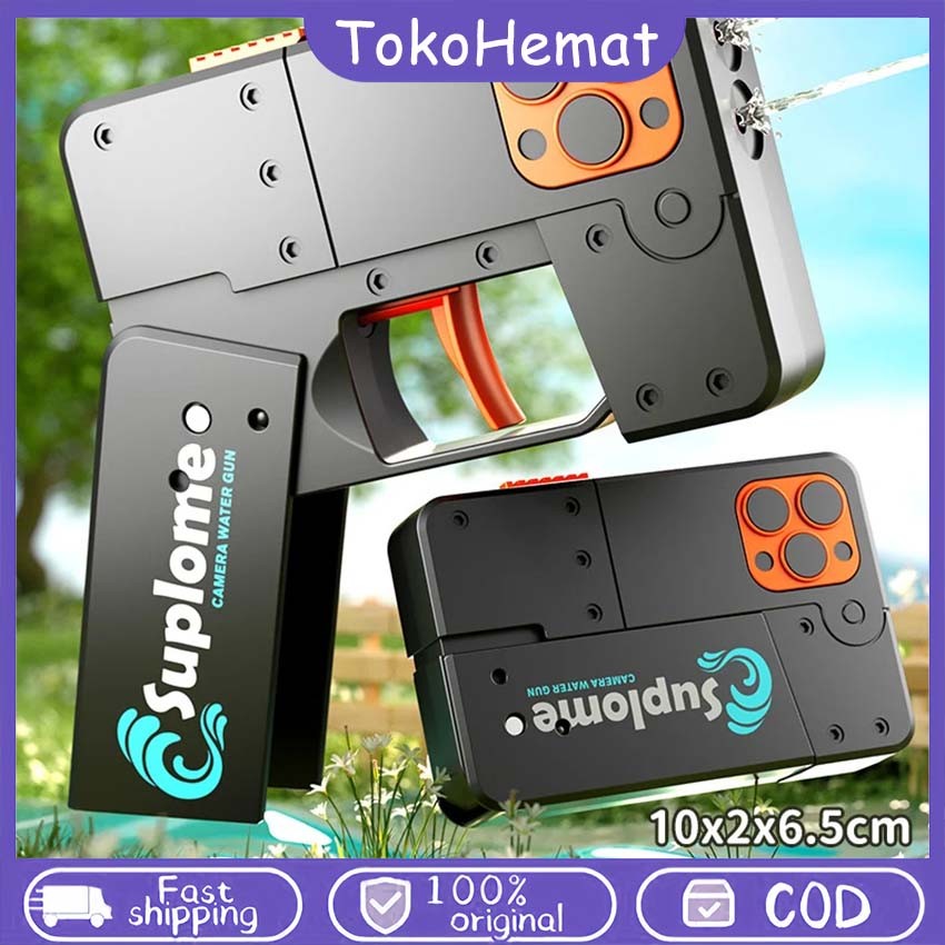 Pistol Air Mini Cosplay Mainan Tembakan Bentuk Iphone Mainan Air Seru Untuk Anak