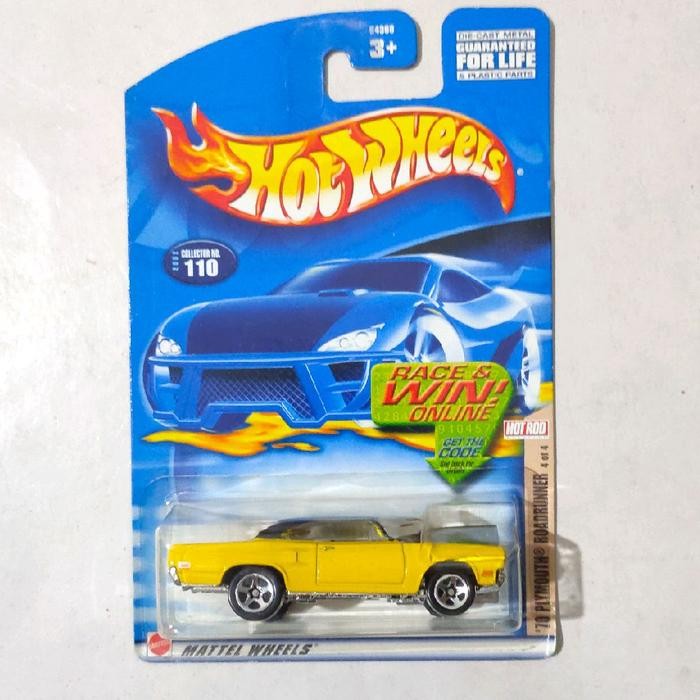 Hotwheels Hot Wheels 70 Plymouth Roadrunner Road Runner kuning 2002 Hot Rod