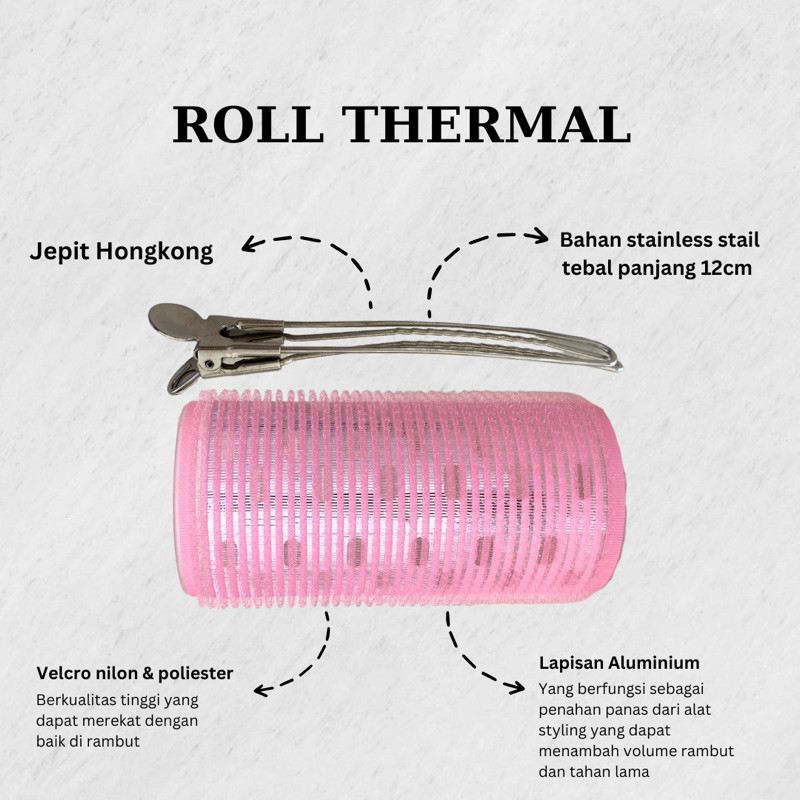 Roll Rambut + Jepit Hongkong Besar Ala Korea Thermal Aluminium Magic Curler Styling Rol Keriting Ram