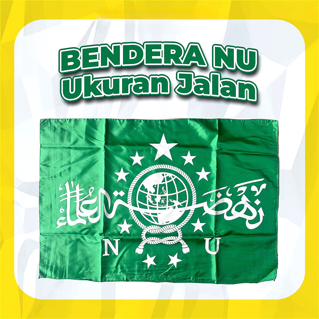 Bendera NU Bahan Satin Ukuran 50x75