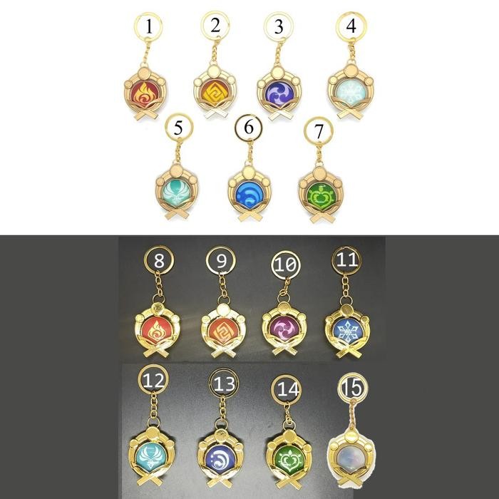 Gantungan kunci 6 cm genshin impact vision inazuma - 3.electro