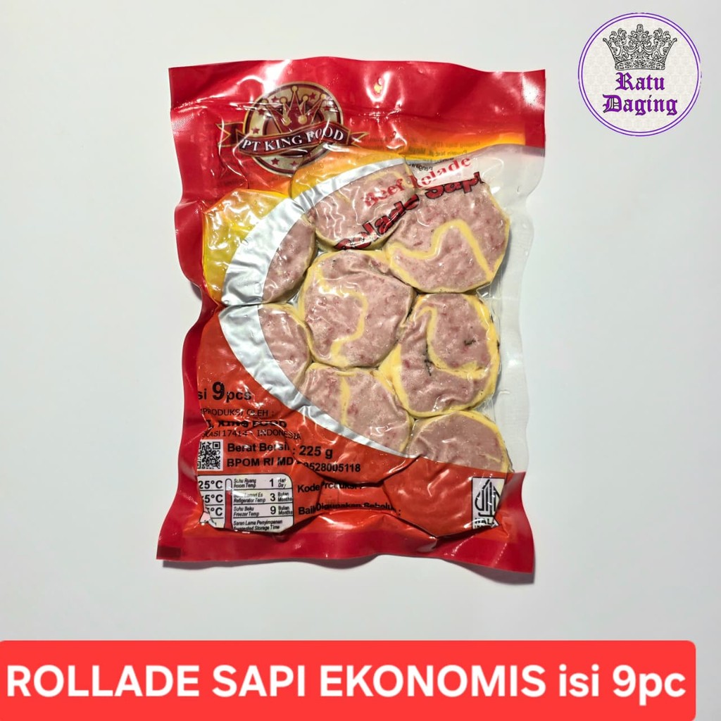 King Food Rolade Sapi Ekonomis 225gr isi 9 Rolade Sapi
