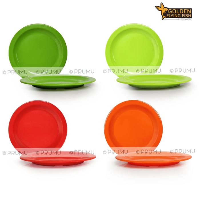 Piring Ceper Melamin 10 Inch - Piring Makan Datar - Piring Saji Lauk - Donyku, Hijau muda