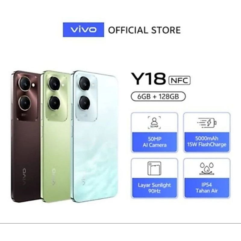 VIVO NEW  Y18 RAM 6/128GB - GARANSI RESMI VIVO (6+128) (4/128) - SUPPORT NFC