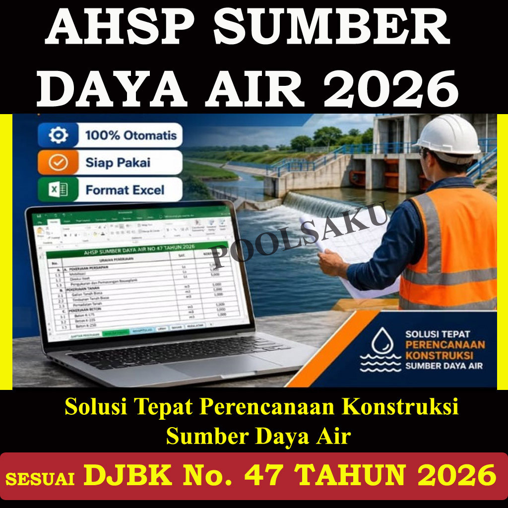 Template AHSP SDA 2026 Excel – Analisa Harga Satuan Pekerjaan Sumber Daya Air Format Excel Sesuai SE