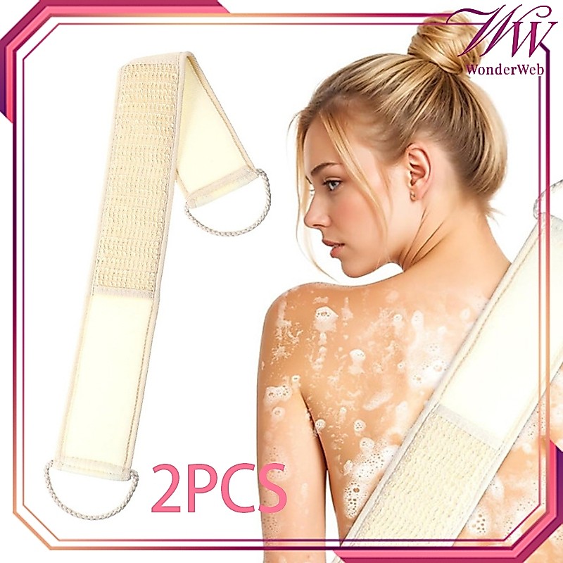 2pcs/Set Sikat Punggung Loofah Loofah Back Brush Alat Gosok Punggung Untuk Mandi Penggosok Punggung 