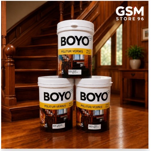 CAT BOYO POLITUR PELITUR PLITUR KAYU BOYO VERNIS 1KG WATER BASED PENGENCER AIR MEJA KURSI PINTU LEMA