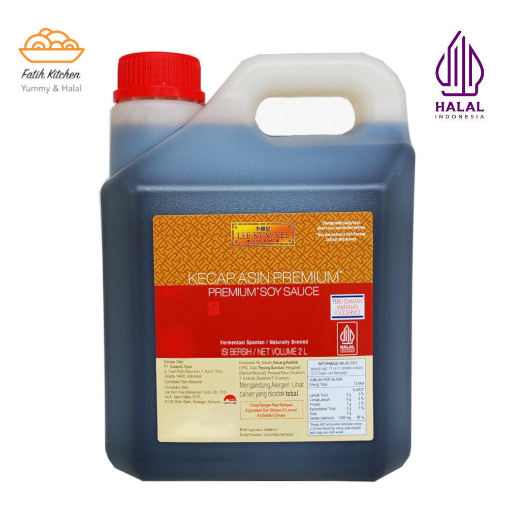 LEE KUM KEE Soy Sauce Premium 2 Liter Kecap Asin Halal Tanpa MSG Aneka Masakan Tumisan & Marinasi