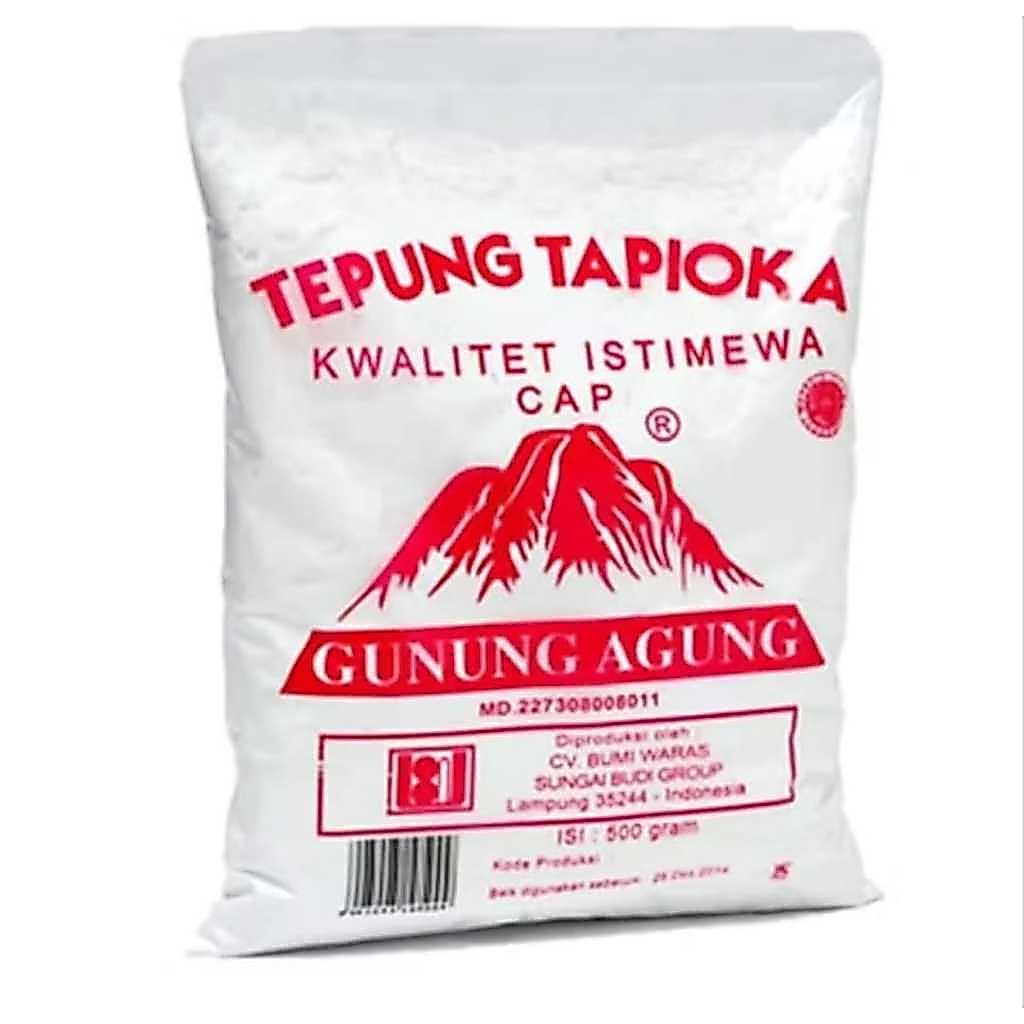 Sagu Gunung Kemasan 500 Gr tepung Tapioka sagu Cap Gunung Agung