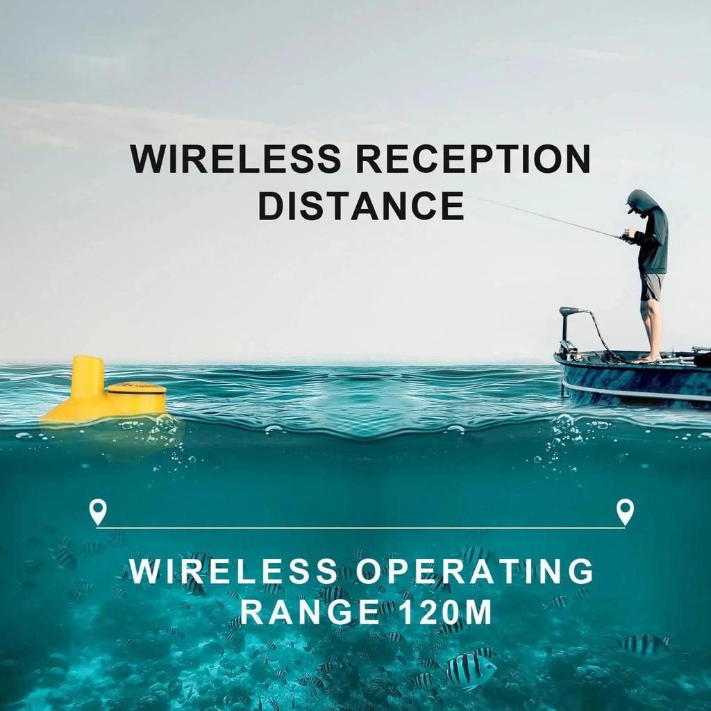 Wireless Fish Finder Sonar Detection Fish Finder Fishing Equipment Portable Fish Finder 100 Meters W