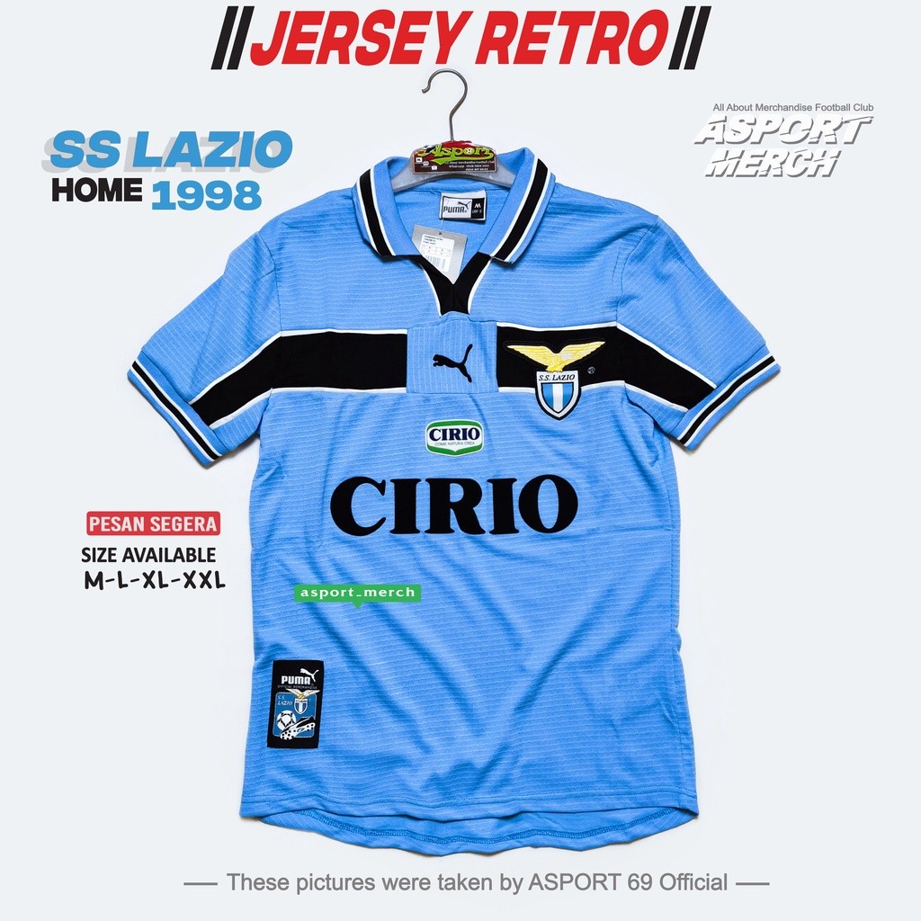 JERSEY RETRO LAZIO HOME 1998 2000 VINTAGE