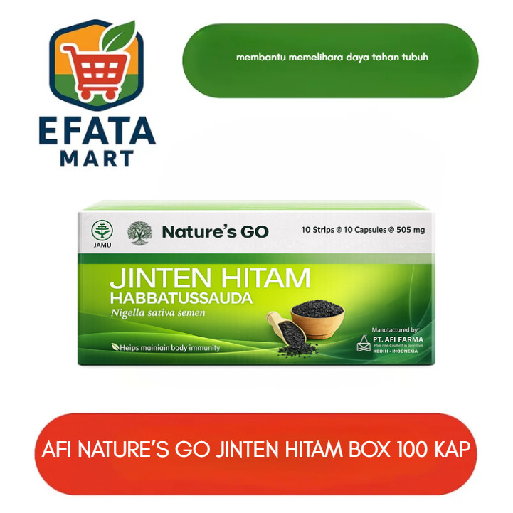 Nature's GO Jinten Hitam Habbatussauda Nigella Sativa Extract BOX isi 100 KAPSUL AFI FARMA