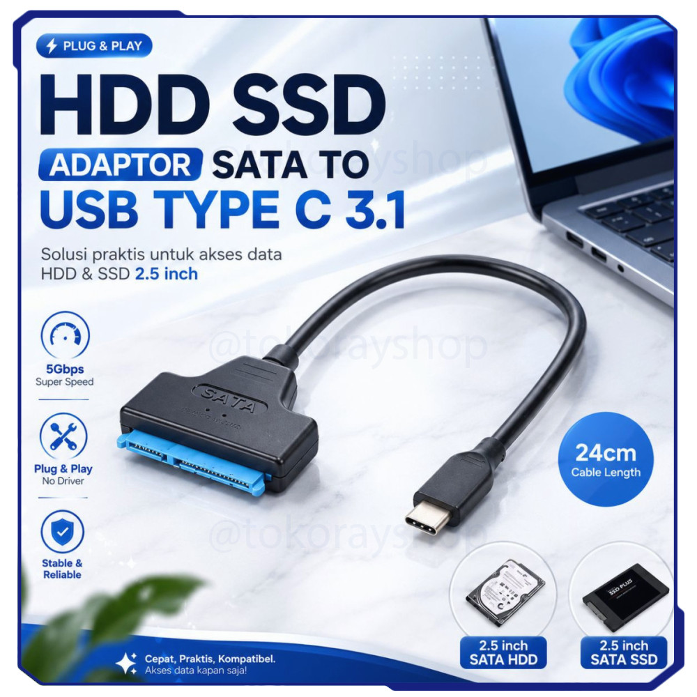 SATA to USB Type C 3.1 HDD SSD Adaptor - YW-4072