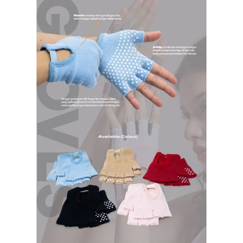sarung tangan yoga/barre/ballet/pilates/senam/gym glove