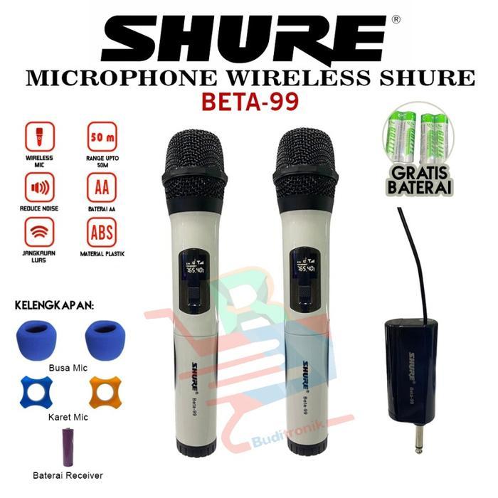Mic Wireless Shure Beta 99 Handheld BETA99 / Mikrofon Shure - Putih - Putih