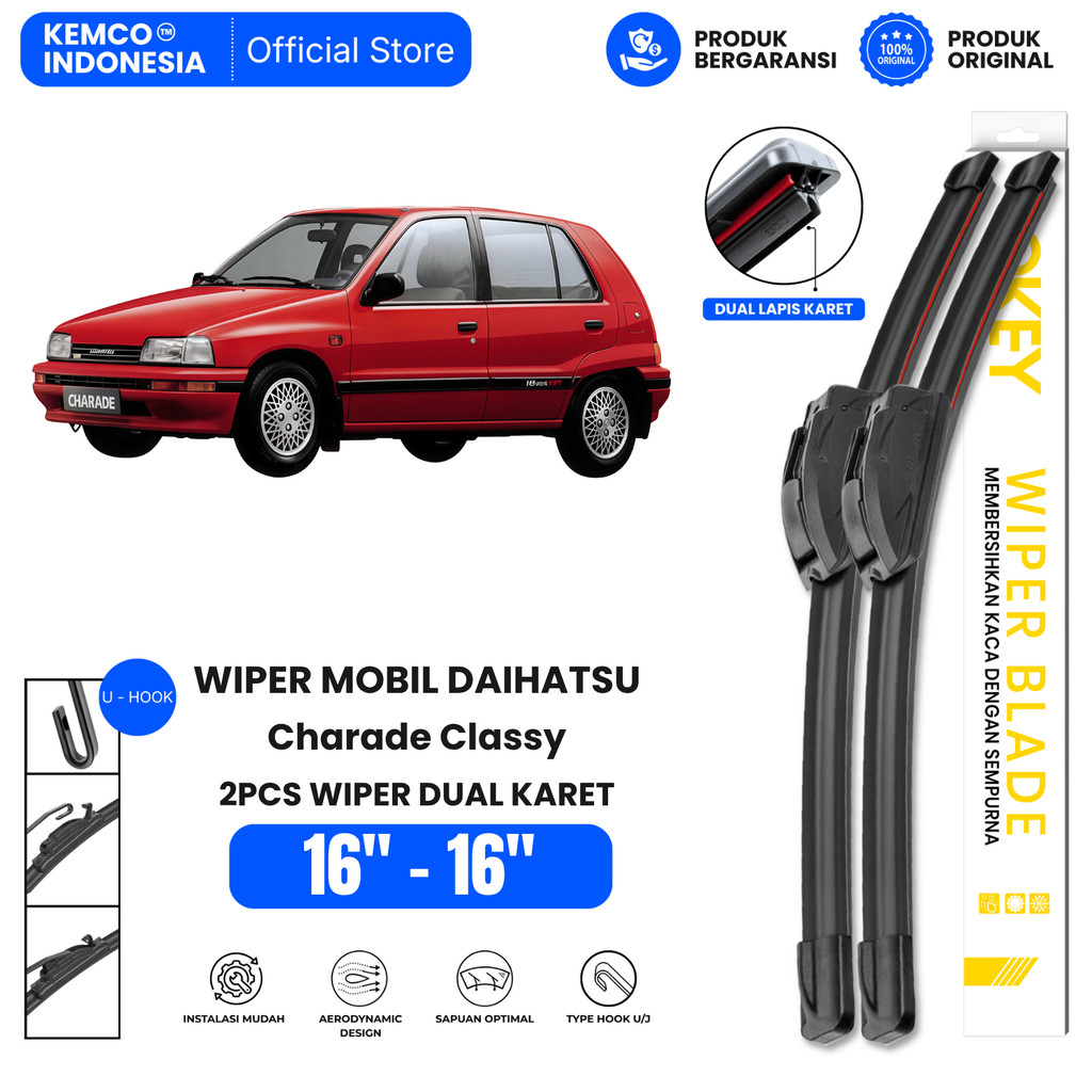 Wiper Daihatsu Charade Classy Dual Kaca Depan Mobil