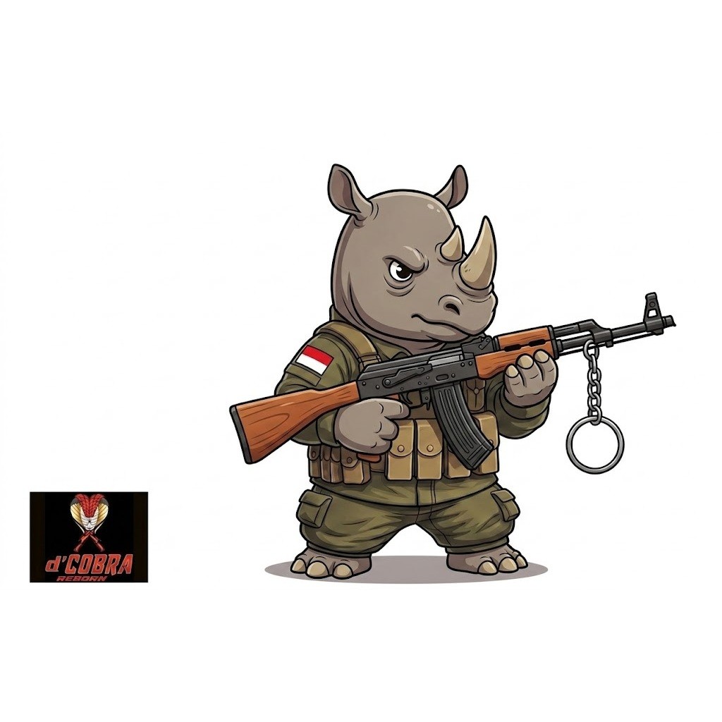 Mainan Koleksi Tactical Outdoor - Pajangan Replika Hobi Badak Membawa Gantungan Kunci M790 Detail Pr