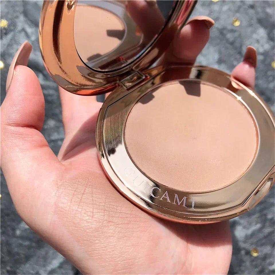 Palet Kontur dengan Cermin, Bedak Bayangan Mata, Bronzer, Bedak Perbaikan Bayangan Hidung Tiga Dimen