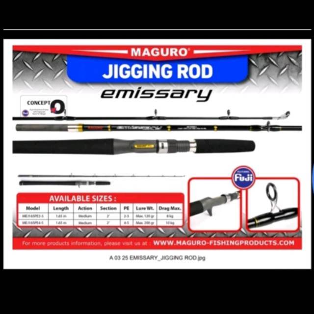 Joran maguro emissary jigging rod overhead 165cm 562