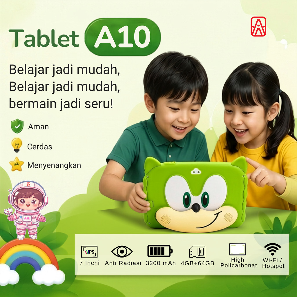 [TIDAK ADA APLIKASI IWAWA] Amiyo TAB STUDY KIDS A10 Plus Tablet Anak Tablet Sonic IPS Screen Tablet 