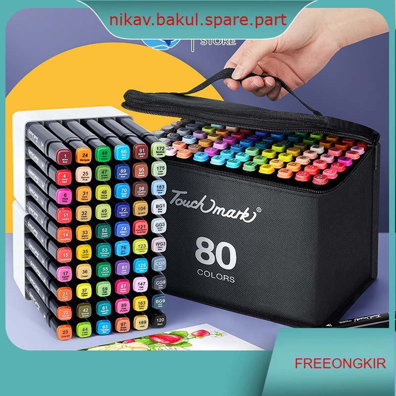 

Spidol Warna Warni 1 Set Sketch Marker 2 Tip Touch Marker 48/60/80 Warna