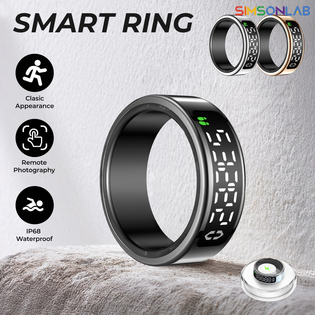2025 Health Smart Ring splay Sleep Blood Oxygen Monitoring 5ATM Waterproof Sport Data Record Mobile 
