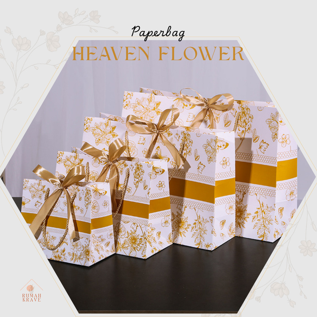 

RUMAH KRAVE - Paperbag Heaven Flower Sketch Butterfly Tas Kado Bunga